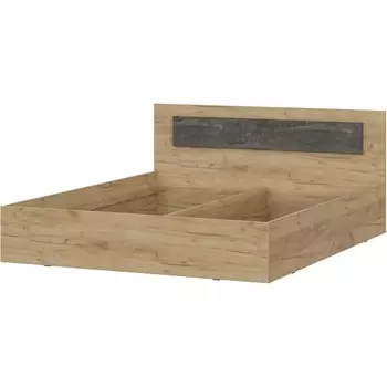 Кровать МСП-1 160, Дуб золотой, камень темный, 101599 SV Мебель