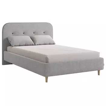 Кровать с основанием Лео 120х200 см Mebelson (ЛДСП,Ткань,Велюр/Серый,Графит) арт.KM1.2-19.2350