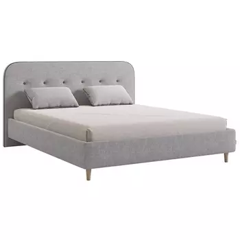 Кровать с основанием Лео 160х200 см Mebelson (ЛДСП,Ткань,Велюр/Серый,Графит) арт.KM1.6-19.2350