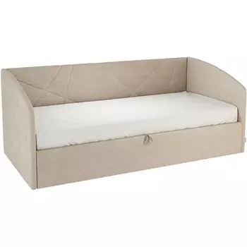 Кровать с подъемным механизмом Бест (Софа) 90х200 см Mebelson (ЛДСП,Ткань,Велюр/Капучино) арт.KM.S-15.2170