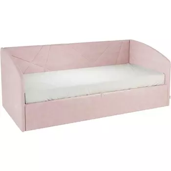 Кровать с подъемным механизмом Бест (Софа) 90х200 см Mebelson (ЛДСП,Ткань,Велюр/Светло-розовый) арт.KM.S-15.2172