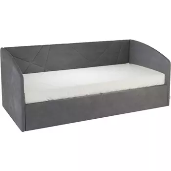 Кровать с подъемным механизмом Бест (Софа) 90х200 см Mebelson (ЛДСП,Ткань,Велюр/Графит) арт.KM.S-15.2171