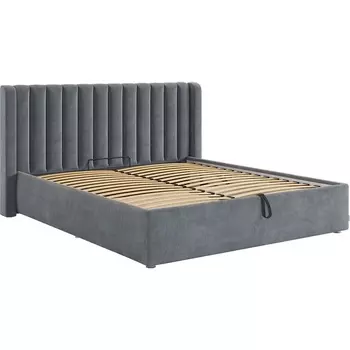 Кровать с подъемным механизмом Ева 160х200 см Mebelson (ДСП,ЛДСП,Велюр/Графит) арт.ZP.KM1.6-23.2171