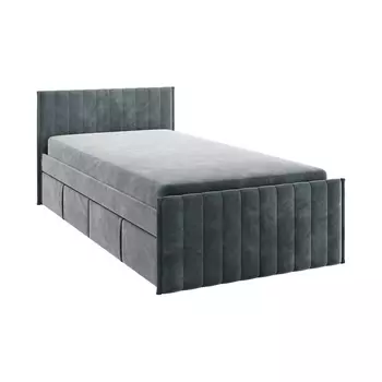 Кровать с ящиками Твикс 90х200 см Mebelson (ДСП,Велюр/Графит) арт.171565,2171