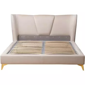 Кровать Siena без мех.велюр бежевый Colt002 199*222*116см Garda Decor арт.Siena2К-160-Colt002