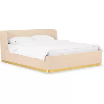Кровать Vibe 1600 ОГОГО (арт.748480), (Ткань,Шенилл/Бежевый) ОГОГО Обстановочка!