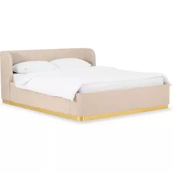 Кровать Vibe 1600 ОГОГО (арт.748481), (Ткань,Шенилл/Бежевый) ОГОГО Обстановочка!