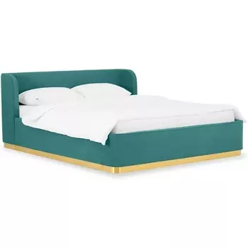 Кровать Vibe 1600 ОГОГО (арт.748486), (Ткань,Шенилл/Бирюзовый) ОГОГО Обстановочка!