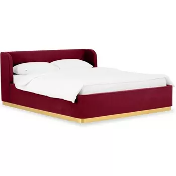 Кровать Vibe 1600 ОГОГО (арт.748488), (Шенилл,Ткань/Бордовый) ОГОГО Обстановочка!