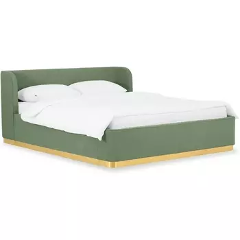 Кровать Vibe 1600 ОГОГО (арт.748489), (Ткань,Шенилл/Зеленый) ОГОГО Обстановочка!