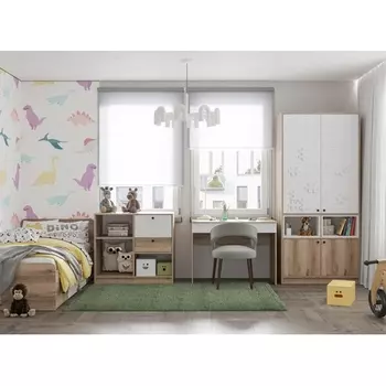 Кровать Woodville Кинд супермат белый / дуб делано комплектация 4 арт.586742