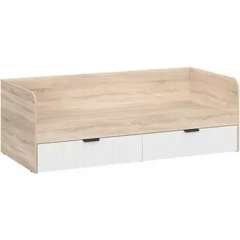 Кровать Woodville Стокгольм КРД03-90 90х200 дуб сонома / line софт пломбир