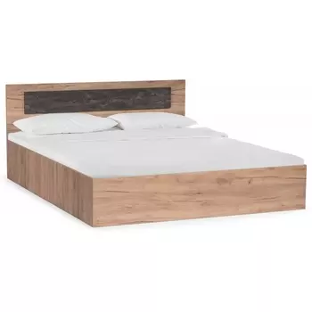Кровать Woodville Taika 160х200 дуб золотой / камень темный