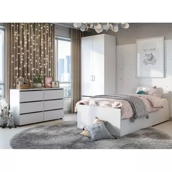 Кровать Woodville Валенсия комплектация 3 белый текстурный