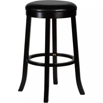 Круглый барный табурет (капучино, черный) Dobrin 9494-LMU BOB BAR BAR, цвет сиденья черный, дерева капучино