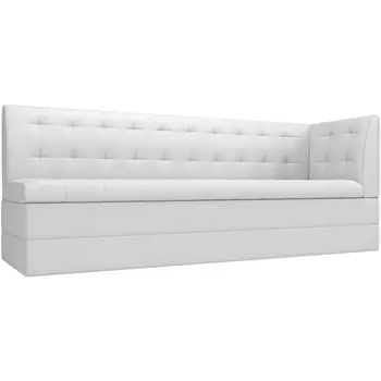 Кухонный диван Бриз с углом (экокожа белая) Лига Диванов 100387