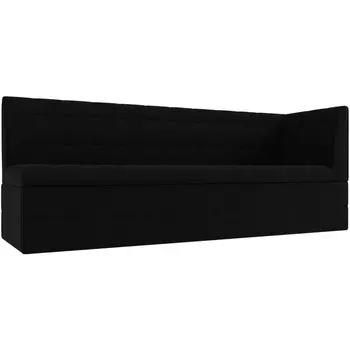 Кухонный диван Бриз с углом (микровельвет черный) Лига Диванов 100382