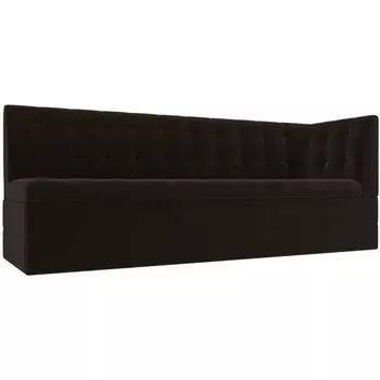 Кухонный диван Бриз с углом (микровельвет коричневый) Лига Диванов 100380