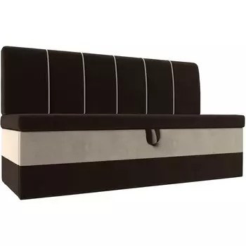 Кухонный диван Энигма (основа микровельвет коричневый, компаньон микровельвет бежевый) Лига Диванов 112895