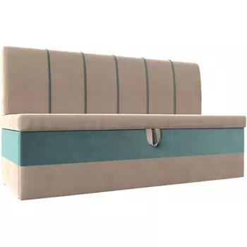 Кухонный диван Энигма (основа велюр бежевый, компаньон велюр бирюзовый) Лига Диванов 112875