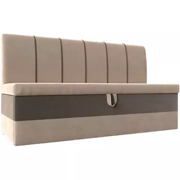 Кухонный диван Энигма (основа велюр бежевый, компаньон велюр коричневый) Лига Диванов 112878