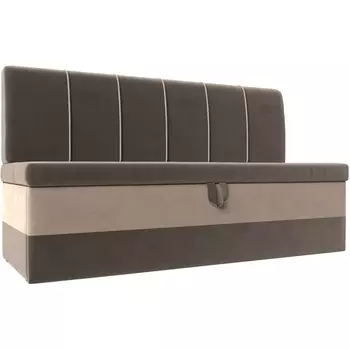 Кухонный диван Энигма (основа велюр коричневый, компаньон велюр бежевый) Лига Диванов 112885