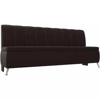 Кухонный прямой диван Кантри (экокожа коричневая) Лига Диванов 100156