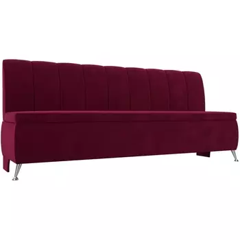 Кухонный прямой диван Кантри (микровельвет бордовый) Лига Диванов 113366