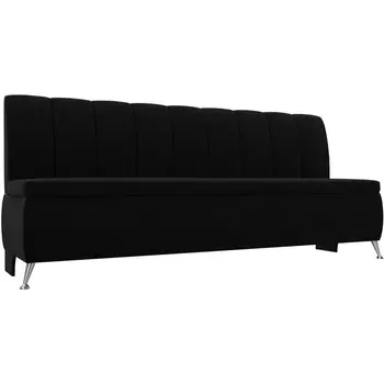 Кухонный прямой диван Кантри (микровельвет черный) Лига Диванов 100150