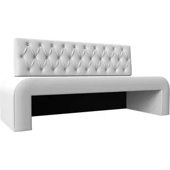 Кухонный прямой диван Кармен Люкс (экокожа белая) Лига Диванов 29514