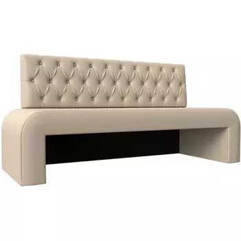 Кухонный прямой диван Кармен Люкс (экокожа бежевая) Лига Диванов 29513