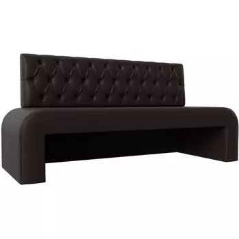 Кухонный прямой диван Кармен Люкс (экокожа коричневая) Лига Диванов 29515