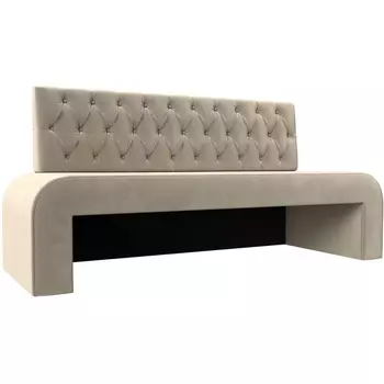 Кухонный прямой диван Кармен Люкс (микровельвет бежевый) Лига Диванов 29509