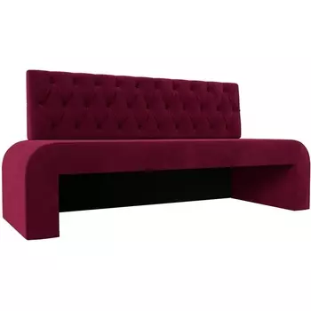 Кухонный прямой диван Кармен Люкс (микровельвет бордовый) Лига Диванов 114269