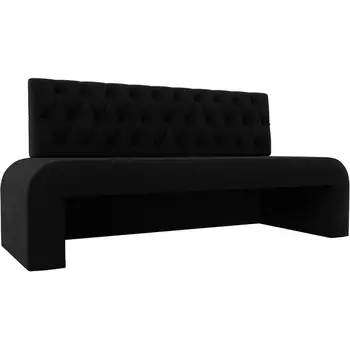 Кухонный прямой диван Кармен Люкс (микровельвет черный) Лига Диванов 29512