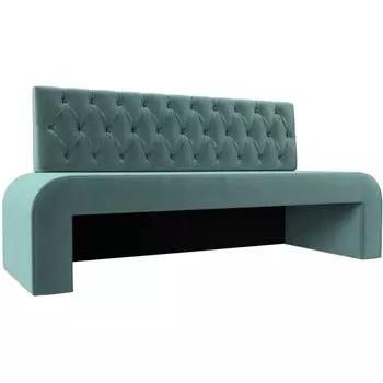 Кухонный прямой диван Кармен Люкс (велюр бирюзовый) Лига Диванов 114280