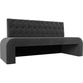 Кухонный прямой диван Кармен Люкс (велюр серый) Лига Диванов 114284