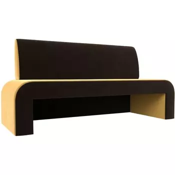 Кухонный прямой диван Кармен (основа микровельвет желтый, компаньон микровельвет коричневый) Лига Диванов 114240