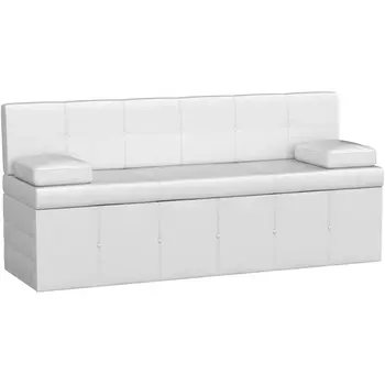 Кухонный прямой диван Лео (экокожа белая) Лига Диванов 28656
