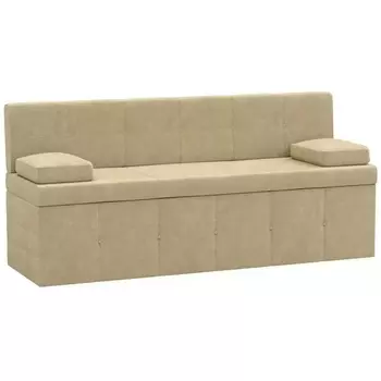 Кухонный прямой диван Лео (микровельвет бежевый) Лига Диванов 28661