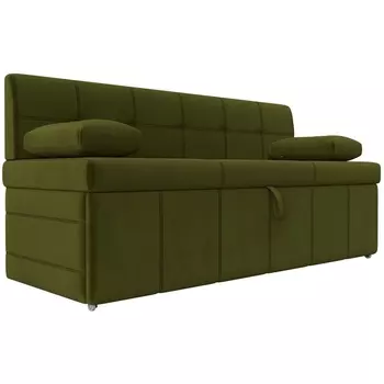 Кухонный прямой диван Лео (Микровельвет/Зеленый) Лига Диванов 120411