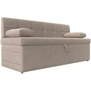 Кухонный прямой диван Лео (Рогожка/Бежевый) Лига Диванов 120426