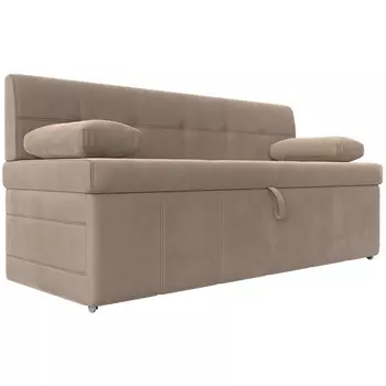 Кухонный прямой диван Лео (Велюр/Бежевый) Лига Диванов 120416