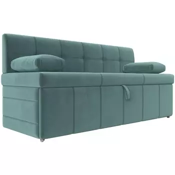 Кухонный прямой диван Лео (Велюр/Бирюзовый) Лига Диванов 120418