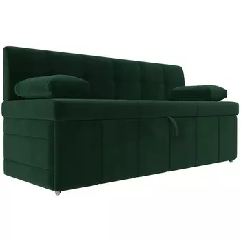 Кухонный прямой диван Лео (Велюр/Зеленый) Лига Диванов 120419