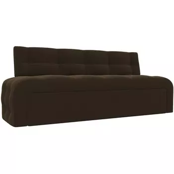 Кухонный прямой диван Люксор (микровельвет коричневый) Лига Диванов 28587