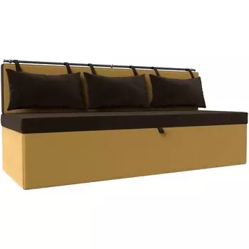 Кухонный прямой диван Метро (Микровельвет коричневый) Лига Диванов 114110