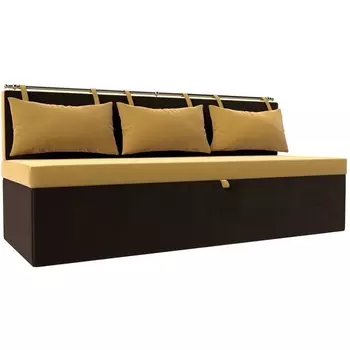 Кухонный прямой диван Метро (Микровельвет желтый) Лига Диванов 114107