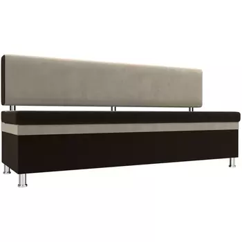 Кухонный прямой диван Стайл (основа микровельвет коричневый, компаньон микровельвет бежевый) Лига Диванов 100863