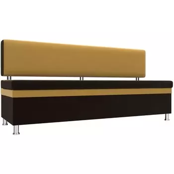 Кухонный прямой диван Стайл (основа микровельвет коричневый, компаньон микровельвет желтый) Лига Диванов 111633